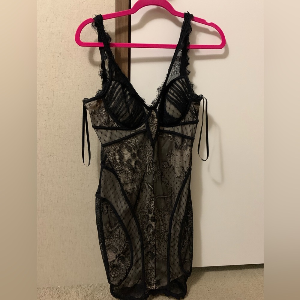Bebe Lacey black dress